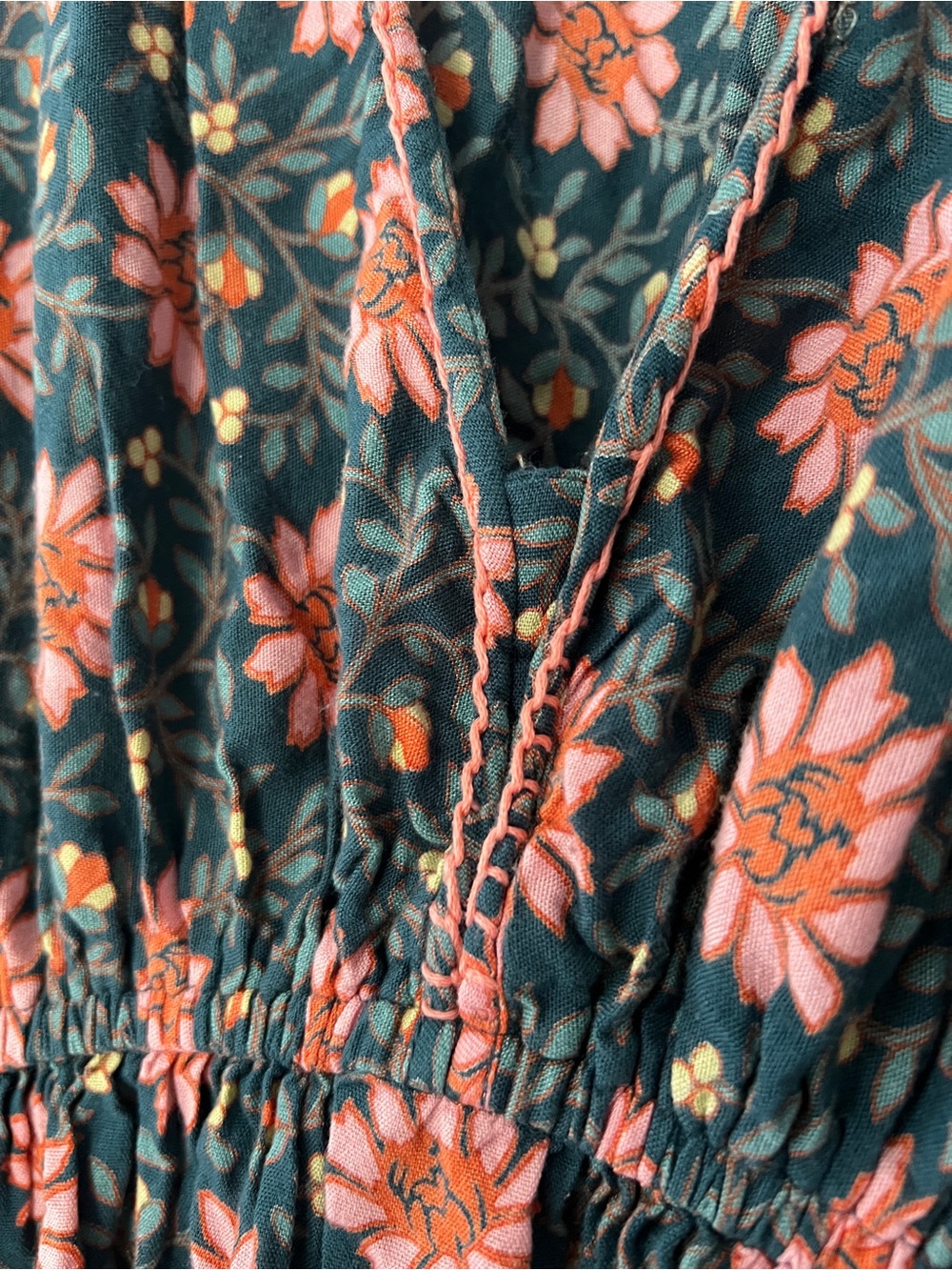 World Market Patterned Maxi Kaftan Dress Floral - Picture 4 of 9